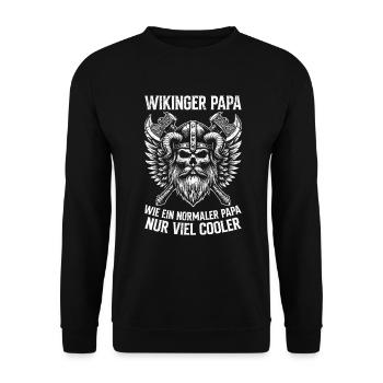 Viking Dad Father's Day Paternity Parent - Unisex Sweatshirt - black - Front - Alina (178cm) & Michal (187cm)