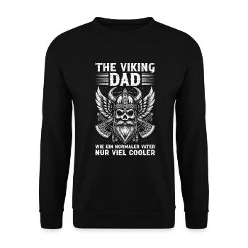 Viking Dad Father's Day Paternity Parent - Unisex Sweatshirt - black - Front - Alina (178cm) & Michal (187cm)