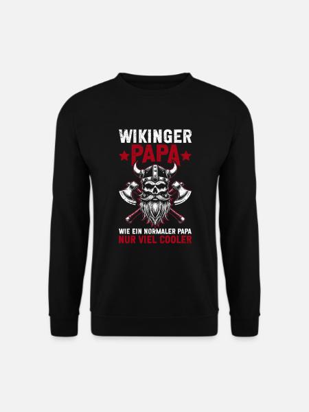 Wikinger Papa Vatertag Vaterschaft Elternteil - Unisex Pullover - Schwarz