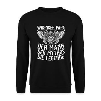 Viking Dad Father's Day Paternity Parent - Unisex Sweatshirt - black - Front - Alina (178cm) & Michal (187cm)