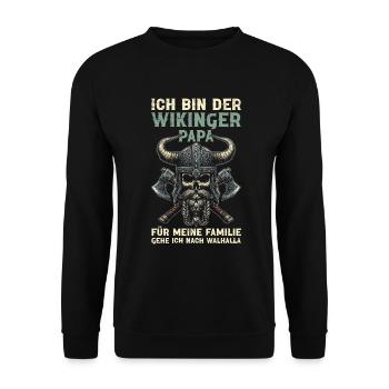 Viking Dad Father's Day Paternity Parent - Unisex Sweatshirt - black - Front - Alina (178cm) & Michal (187cm)