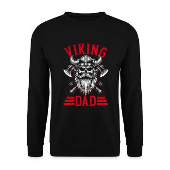 Viking Dad Father's Day Paternity Parent - Unisex Sweatshirt - black - Front - Alina (178cm) & Michal (187cm)