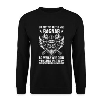 Viking Dad Father's Day Paternity Parent - Unisex Sweatshirt - black - Front - Alina (178cm) & Michal (187cm)