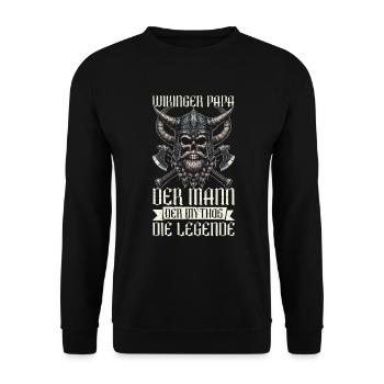 Viking Dad Father's Day Paternity Parent - Unisex Sweatshirt - black - Front - Alina (178cm) & Michal (187cm)