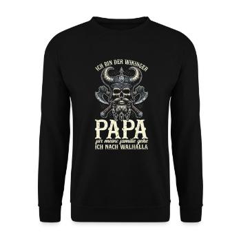 Viking Dad Father's Day Paternity Parent - Unisex Sweatshirt - black - Front - Alina (178cm) & Michal (187cm)