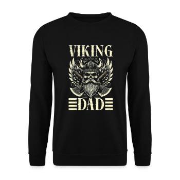 Viking Dad Father's Day Paternity Parent - Unisex Sweatshirt - black - Front - Alina (178cm) & Michal (187cm)