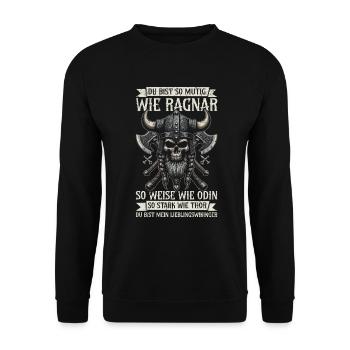 Viking Papa Fête des Pères Paternité Parent - Sweat-shirt Unisexe - noir - Devant - Alina (178cm) & Michal (187cm)