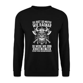 Viking Papa Fête des Pères Paternité Parent - Sweat-shirt Unisexe - noir - Devant - Alina (178cm) & Michal (187cm)