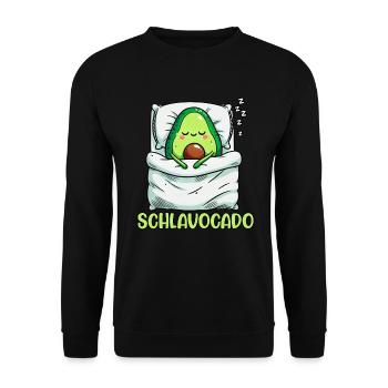 Schlavocado Avocado Sleep Lover Kawaii Avocado - Unisex Sweatshirt - black - Front - Alina (178cm) & Michal (187cm)