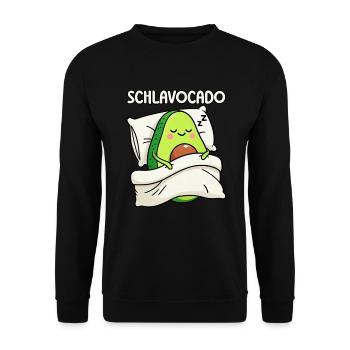 Schlavocado Avocado Sleep Lover Kawaii Avocado - Unisex Sweatshirt - black - Front - Alina (178cm) & Michal (187cm)
