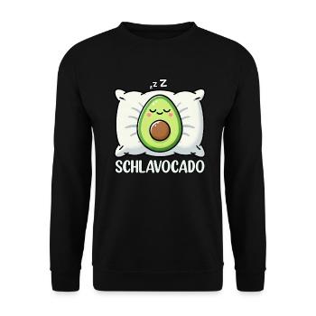 Schlavocado Avocado Sleep Lover Kawaii Avocado - Unisex Sweatshirt - black - Front - Alina (178cm) & Michal (187cm)