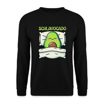 Schlavocado Avocado Sleep Lover Kawaii Avocado - Unisex Sweatshirt - black - Front - Alina (178cm) & Michal (187cm)
