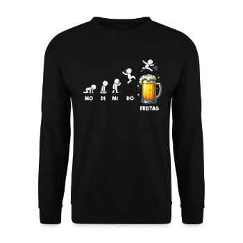 Friday Weekend Beer Lovers Sarcastic - Unisex Sweatshirt - black - Front - Alina (178cm) & Michal (187cm)