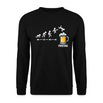 Freitag Wochenende Bierliebhaber Sarkastischer - Unisex Pullover - Schwarz - Vorne - Alina (178cm) & Michal (187cm)