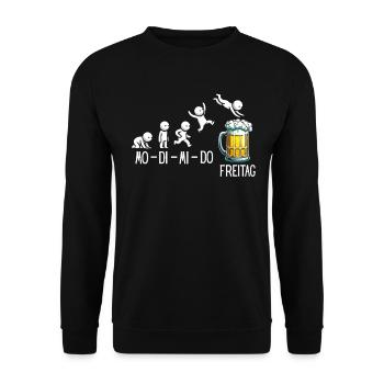 Freitag Wochenende Bierliebhaber Sarkastischer - Unisex Pullover - Schwarz - Vorne - Alina (178cm) & Michal (187cm)
