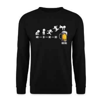 Freitag Wochenende Bierliebhaber Sarkastischer - Unisex Pullover - Schwarz - Vorne - Alina (178cm) & Michal (187cm)