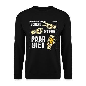 Scissors Stone Beer Couple Beer Lovers Beer Drinkers - Unisex Sweatshirt - black - Front - Alina (178cm) & Michal (187cm)