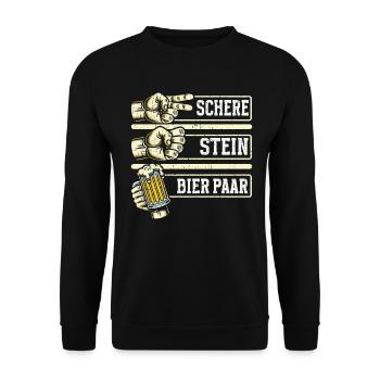 Scissors Stone Beer Couple Beer Lovers Beer Drinkers - Unisex Sweatshirt - black - Front - Alina (178cm) & Michal (187cm)