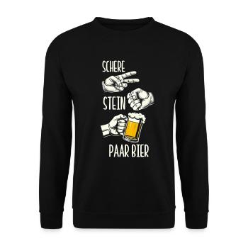 Scissors Stone Beer Couple Beer Lovers Beer Drinkers - Unisex Sweatshirt - black - Front - Alina (178cm) & Michal (187cm)