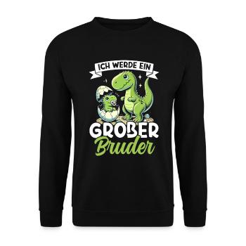 Big Brother Saurus Dinosaure Frère - Sweat-shirt Unisexe - noir - Devant - Alina (178cm) & Michal (187cm)