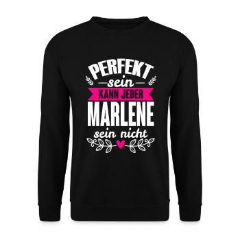Marlene - Perfekt Sein Kann Jeder Marlene Nicht - Unisex Pullover - Schwarz - Vorne - Alina (178cm) & Michal (187cm)