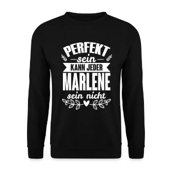 Marlene - Perfekt Sein Kann Jeder Marlene Nicht - Unisex Pullover - Schwarz - Vorne - Alina (178cm) & Michal (187cm)