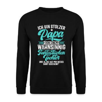 Papa Tochter Vatertag Vaterschaft Elternteil - Unisex Pullover - Schwarz - Vorne - Alina (178cm) & Michal (187cm)