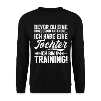 Papa Tochter Vatertag Vaterschaft Elternteil - Unisex Pullover - Schwarz - Vorne - Alina (178cm) & Michal (187cm)
