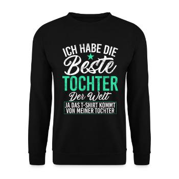 Papa Tochter Vatertag Vaterschaft Elternteil - Unisex Pullover - Schwarz - Vorne - Alina (178cm) & Michal (187cm)