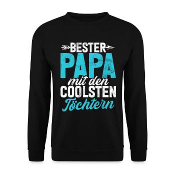 Papa Tochter Vatertag Vaterschaft Elternteil - Unisex Pullover - Schwarz - Vorne - Alina (178cm) & Michal (187cm)