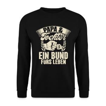 Papa Tochter Vatertag Vaterschaft Elternteil - Unisex Pullover - Schwarz - Vorne - Alina (178cm) & Michal (187cm)