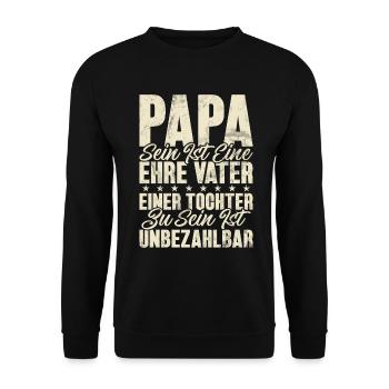 Papa Tochter Vatertag Vaterschaft Elternteil - Unisex Pullover - Schwarz - Vorne - Alina (178cm) & Michal (187cm)