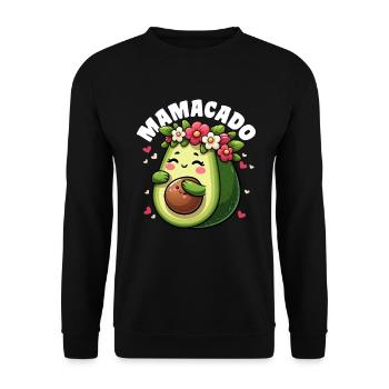 Mamacado Avocado Liebhaberin Muttertag - Unisex Pullover - Schwarz - Vorne - Alina (178cm) & Michal (187cm)