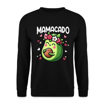 Mamacado Avocado Liebhaberin Muttertag - Unisex Pullover - Schwarz - Vorne - Alina (178cm) & Michal (187cm)