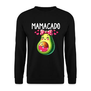 Mamacado Avocado Liebhaberin Muttertag - Unisex Pullover - Schwarz - Vorne - Alina (178cm) & Michal (187cm)