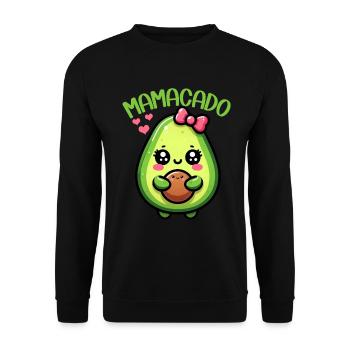 Mamacado Avocado Liebhaberin Muttertag - Unisex Pullover - Schwarz - Vorne - Alina (178cm) & Michal (187cm)