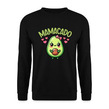 Mamacado Avocado Liebhaberin Muttertag - Unisex Pullover - Schwarz - Vorne - Alina (178cm) & Michal (187cm)