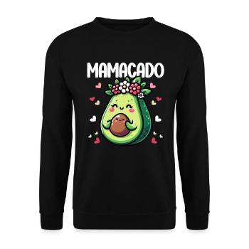 Mamacado Avocado Liebhaberin Muttertag - Unisex Pullover - Schwarz - Vorne - Alina (178cm) & Michal (187cm)