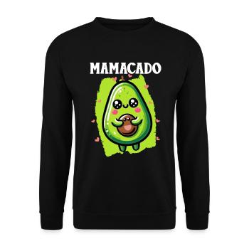 Mamacado Avocado Liebhaberin Muttertag - Unisex Pullover - Schwarz - Vorne - Alina (178cm) & Michal (187cm)
