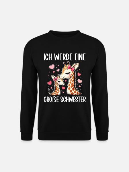 Große Schwester Giraffen Neue Schwester - Unisex Pullover - Schwarz