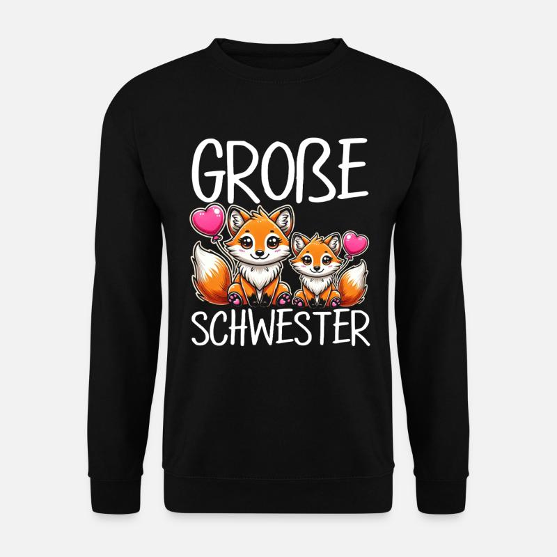 Große Schwester Fuchs Baby Enthüllung - Unisex Pullover - Schwarz