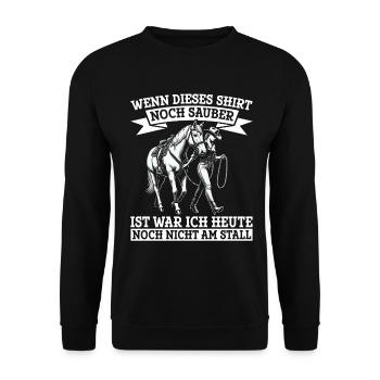 Reiten Reitsport Pferdereiter Pferdeliebhaber - Unisex Pullover - Schwarz - Vorne - Alina (178cm) & Michal (187cm)