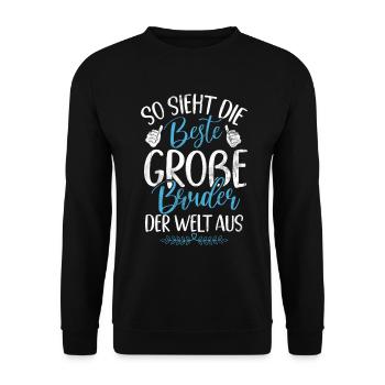 Big Brother Baby Lover Older Sibling - Unisex Sweatshirt - black - Front - Alina (178cm) & Michal (187cm)