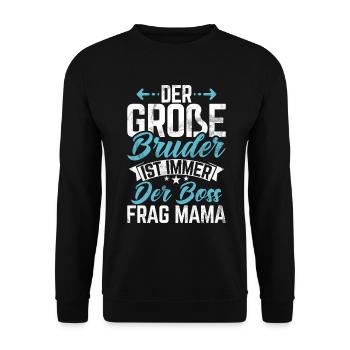 Big Brother Baby Lover Older Sibling - Unisex Sweatshirt - black - Front - Alina (178cm) & Michal (187cm)