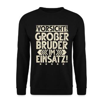 Big Brother Baby Lover Older Sibling - Unisex Sweatshirt - black - Front - Alina (178cm) & Michal (187cm)