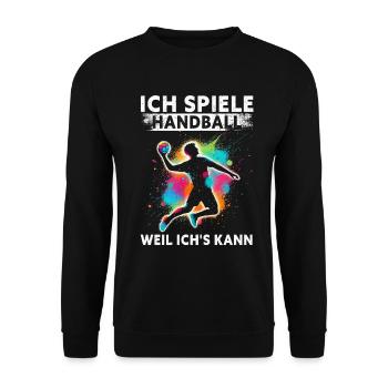 Handball Liebhaber Handball Sport Spieler - Unisex Pullover - Schwarz - Vorne - Alina (178cm) & Michal (187cm)