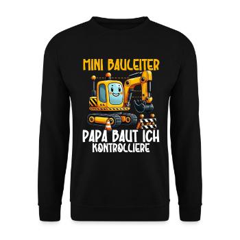Children Construction Manager Project Manager Contractor - Unisex Sweatshirt - black - Front - Alina (178cm) & Michal (187cm)