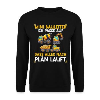 Children Construction Manager Project Manager Contractor - Unisex Sweatshirt - black - Front - Alina (178cm) & Michal (187cm)