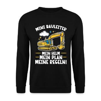 Children Construction Manager Project Manager Contractor - Unisex Sweatshirt - black - Front - Alina (178cm) & Michal (187cm)