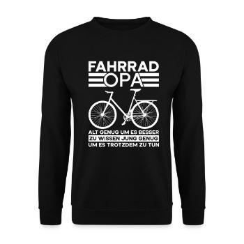 Opa Fahrradliebhaber Großvater Fahrrad Pops - Unisex Pullover - Schwarz - Vorne - Alina (178cm) & Michal (187cm)
